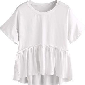 NEVER WORN loose white peplum top